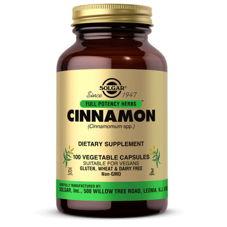 Solgar Cinnamon, 100 Vegetable Capsules - Solgar