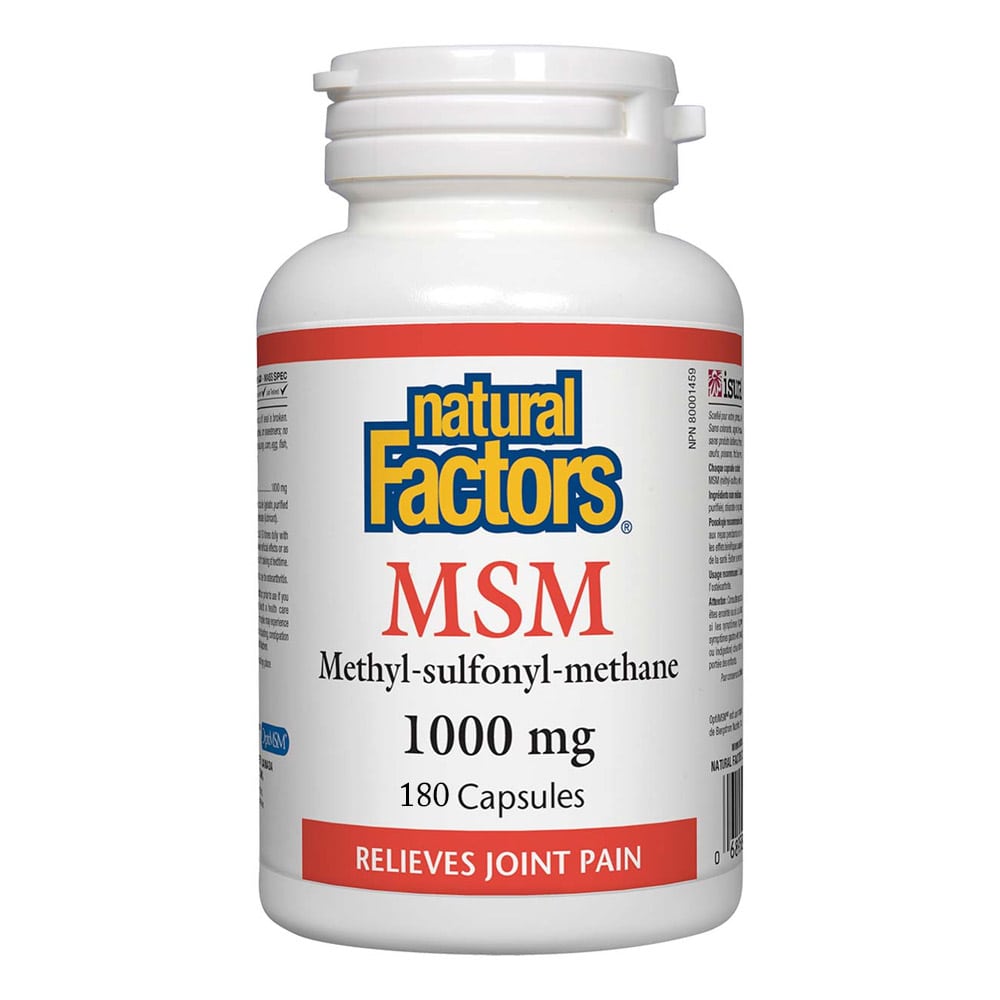 Natural Factors MSM, 1000 mg, 180 Capsules - Natural Factors