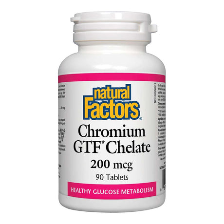 Chromium GTF Chelate, 200 mcg, 90 Tablets - Natural Factors - Natural Factors