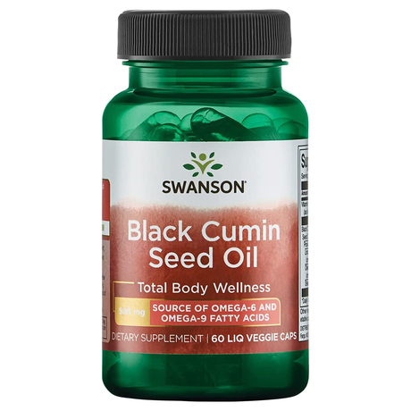 Swanson Black Cumin Seed Oil, 500 mg, 60 Veggie Capsules - Swanson