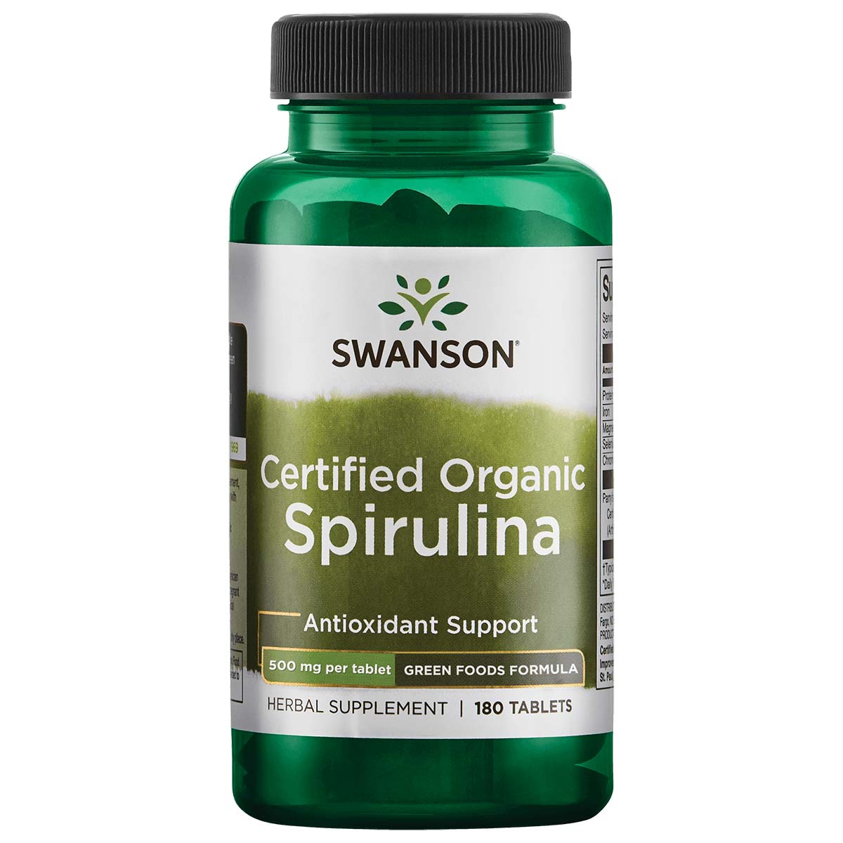 Certified Organic Spirulina, 500 mg, 180 Tablets - Swanson - Swanson