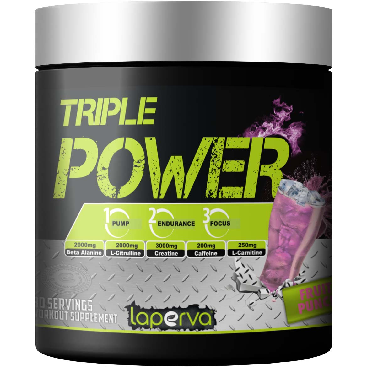 Laperva Triple Power Pre-Workout, Fruit Punch (30 servings) - Laperva