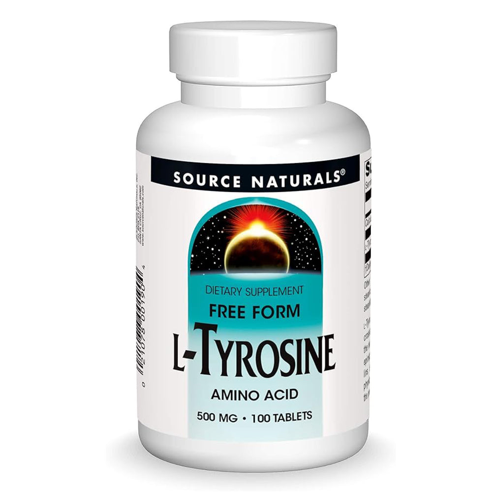 100 Tablets, 500 mg, Source Naturals L-Tyrosine - Source Naturals