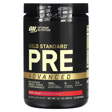 Optimum Nutrition Gold Standard Pre Advanced, Berry Blast, 20 Servings - Optimum Nutrition