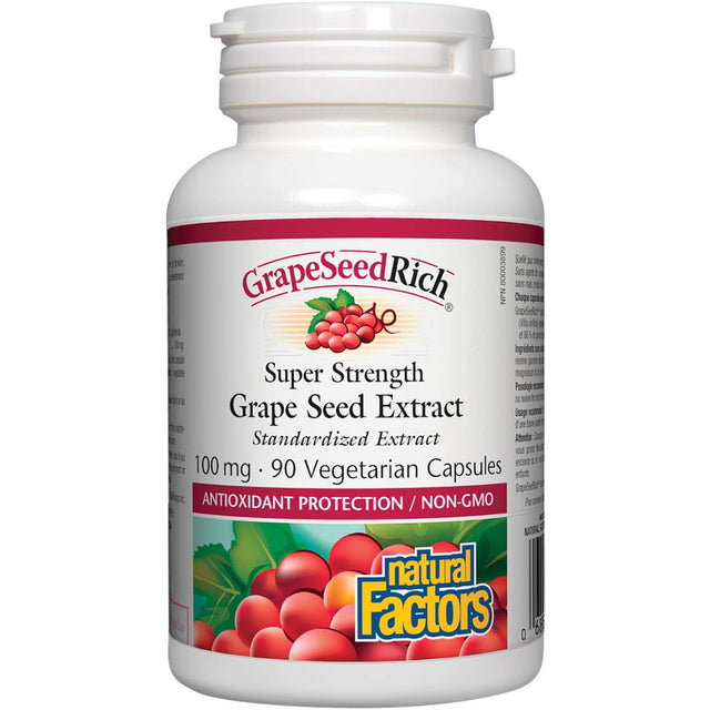 Grape Seed Extract, 50 mg, 60 Veggie Capsules - Natural Factors - Natural Factors