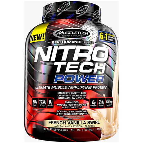 Muscletech Nitro Tech Power, 4 LB, French Vanilla Swirl - Muscletech