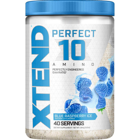 Xtend Perfect 10 Amino, Blue Raspberry Ice, 40 Servings - Xtend