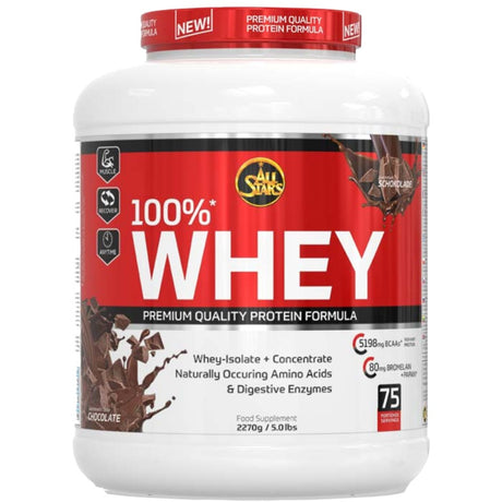 All Stars 100% Whey Protein Pure Isolate Concentrate, Milk Chocolate, 5 LB - All Stars