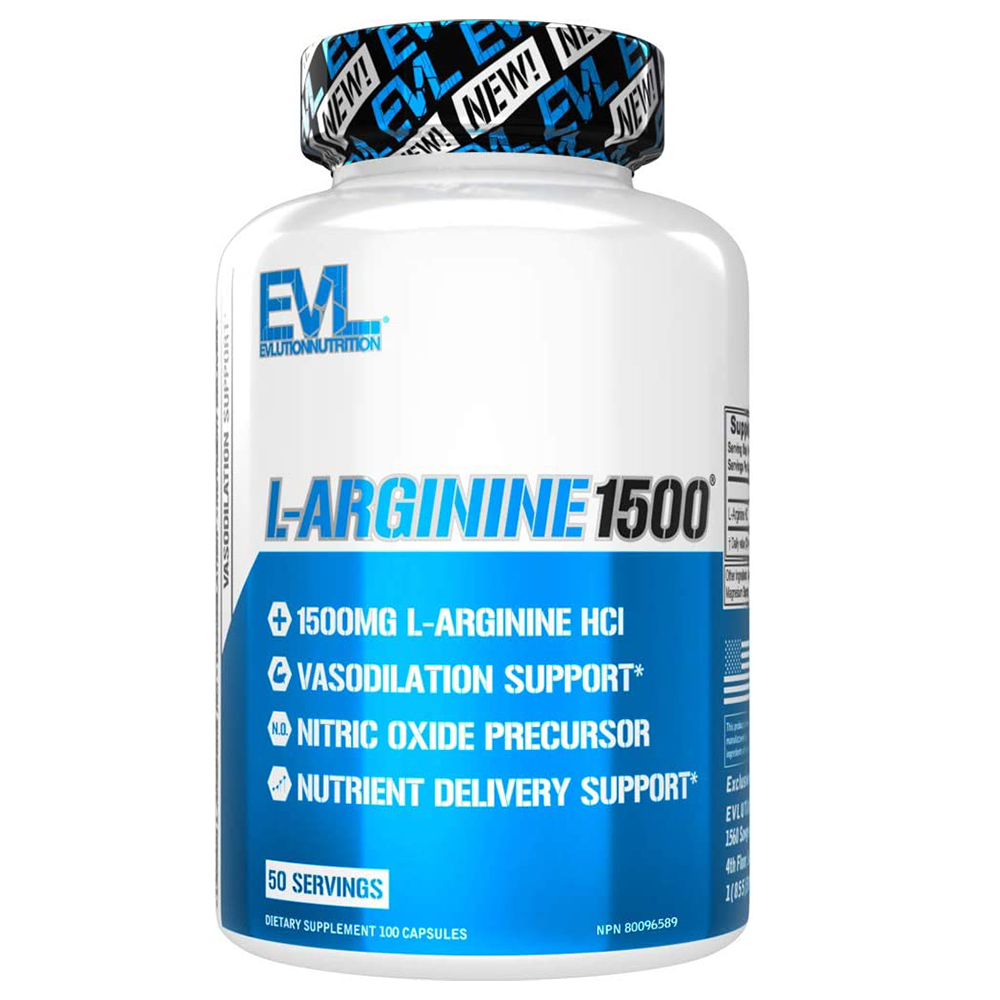 Evlution Nutrition L-Arginine, 1500 mg, 100 Capsules - Evlution Nutrition