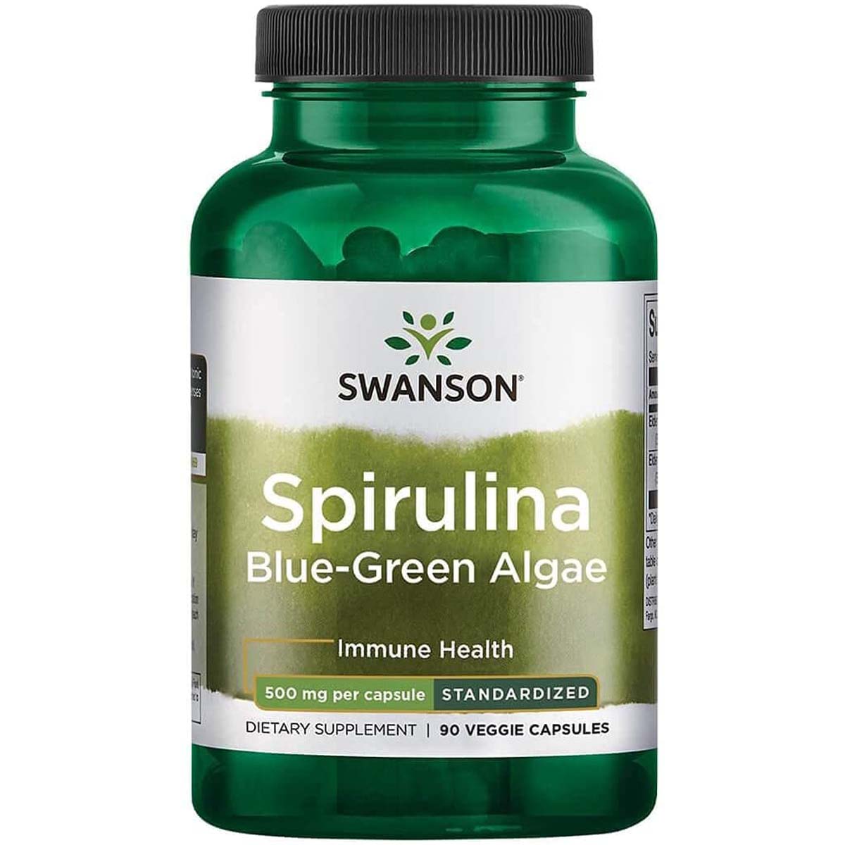 Swanson Blue Green Algae Spirulina, 500 mg, 90 Veggie Capsules - Swanson