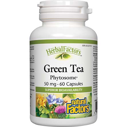 Green Tea Phytosome, 50 mg, 60 Capsules - Natural Factors - Natural Factors