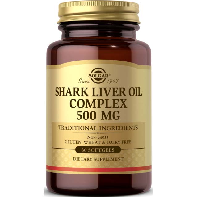 Solgar Shark Liver Oil Complex, 500 mg, 60 Softgels - Solgar