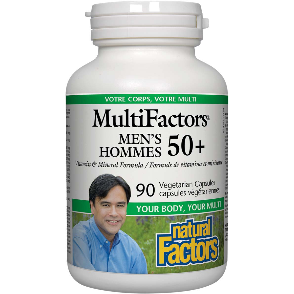 Natural Factors MultiFactors Men’s 50+ Veggie Capsules, 90 Count - Natural Factors