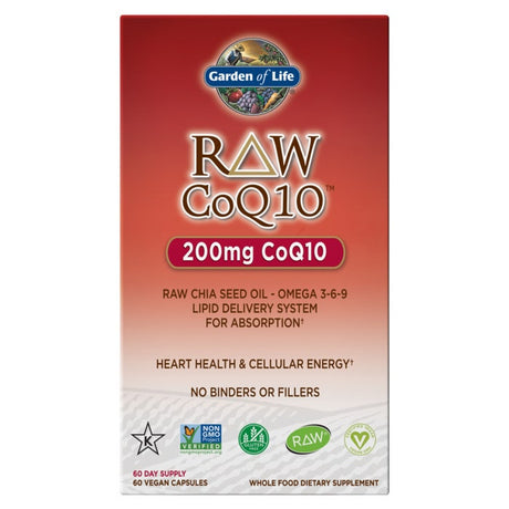 Garden of Life Raw CoQ10, 200 mg, 60 Veggie Capsules - Garden Of Life