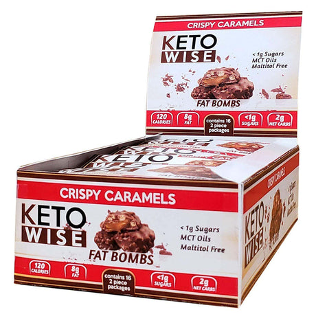 Box of 16 Pieces, Keto Wise Fat Bombs, Crispy Caramels - Keto Wise