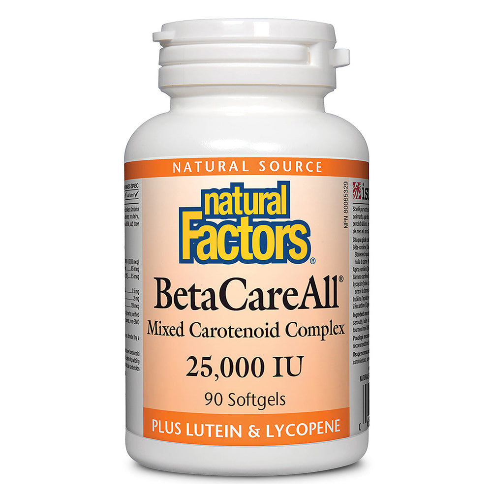 Natural Factors BetaCareAll, 25000 IU, 90 Softgels - Natural Factors