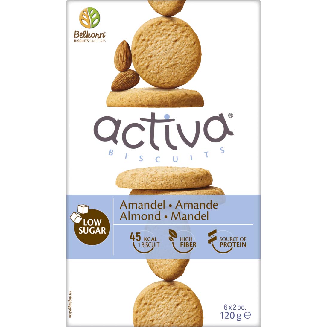 Belkorn Activa Almond Biscuits, 120 Gm - Activa