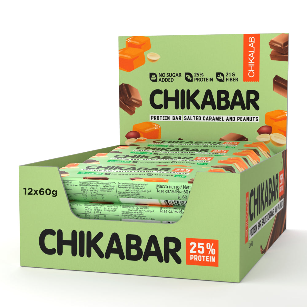 Chickabar Protein Bar, Peanut & Caramel, Chikalab, 1 Bar - CHIKALAB