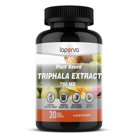 Laperva Triphala Extract, Plant Based, 750 mg, 30 Veggie Capsules - Laperva