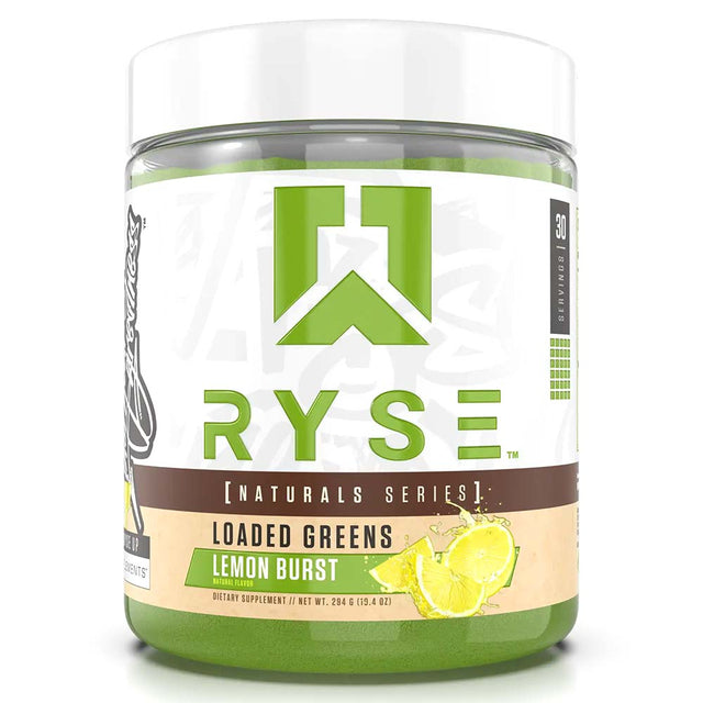 RYSE Loaded Greens, Lemon Burst, 30) Reorder the words in the title - RYSE