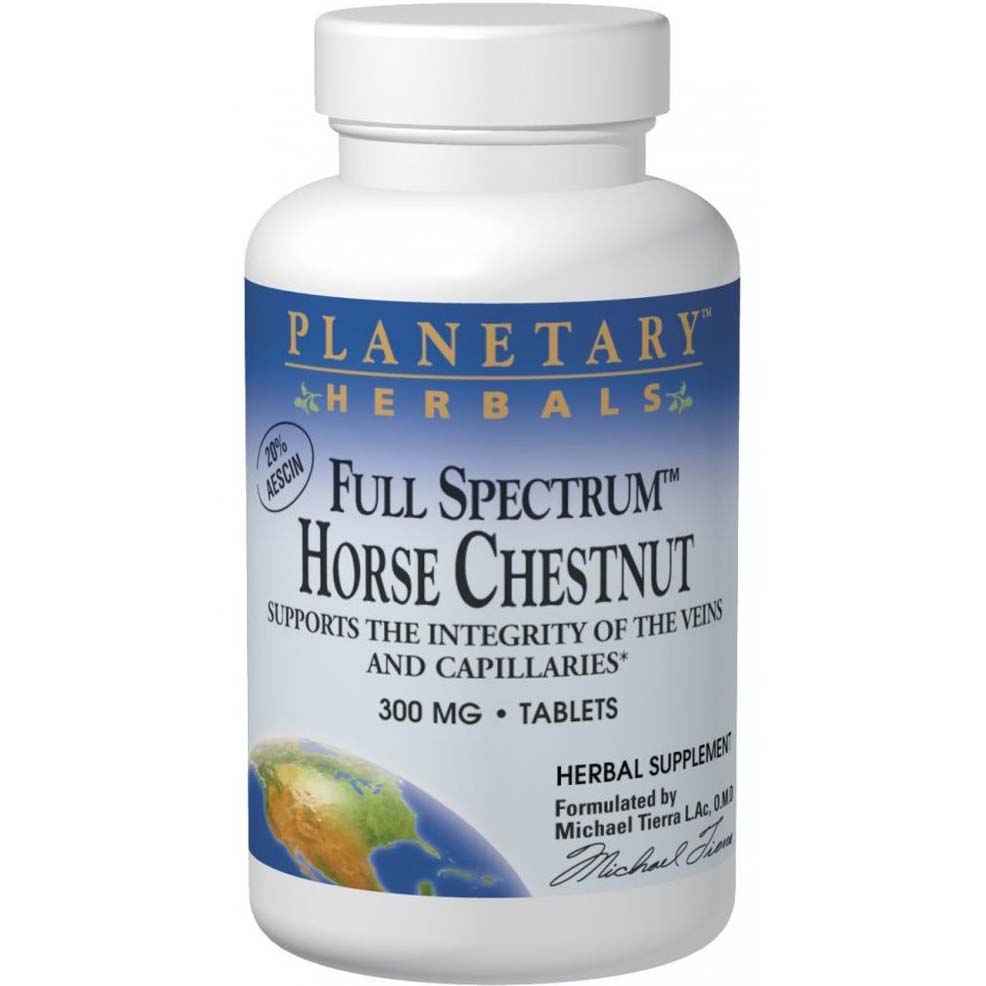 Planetary Herbals Full Spectrum Horse Chestnut, 300 mg, 60 Tablets - Planetary Herbals