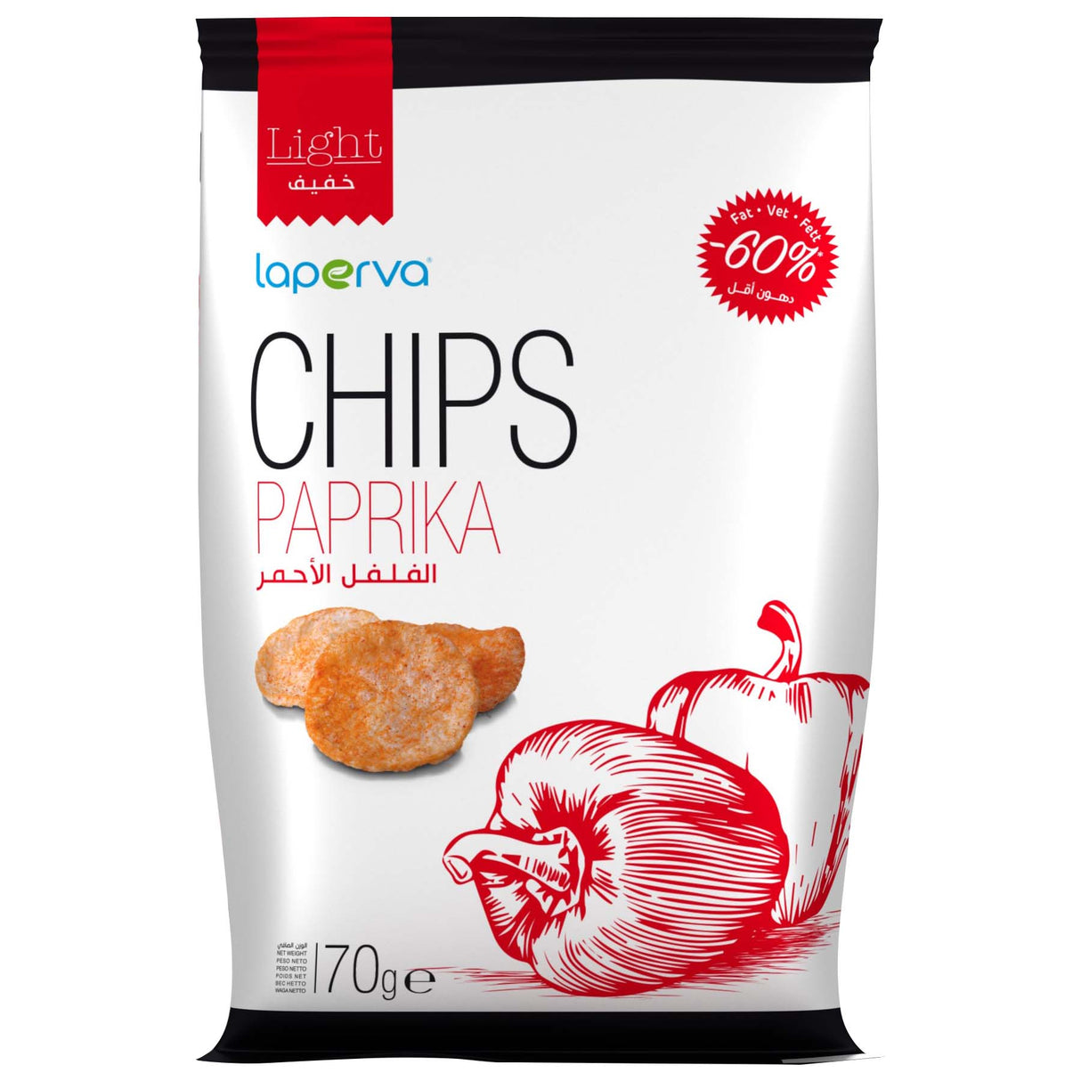 Laperva Light Chips, 70 Gm, Paprika - Laperva