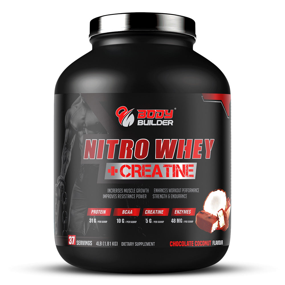 Nitro Whey + Creatine Body Builder, Chocolate Coconut, 4 LB - Body Builder