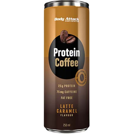 Body Attack Protein Coffee, Caramel Latte, 1 Piece - Body Attack