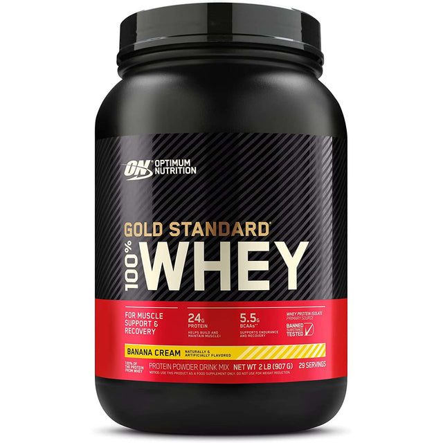 Gold Standard 100% Whey Protein, Banana, 2 LB - Optimum Nutrition - Optimum Nutrition