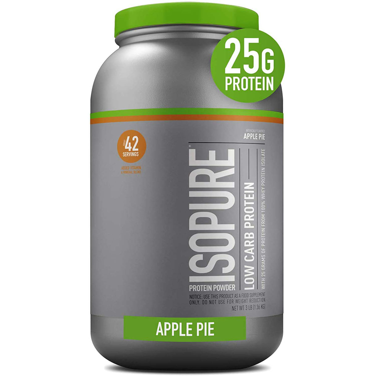 Isopure Zero Carb Protein, Apple Pie, 3 LB - Nature's Best - Nature's Best