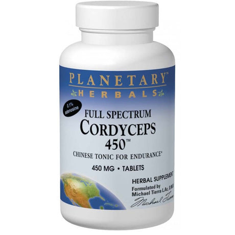 Planetary Herbals Full Spectrum Cordyceps, 450 mg, 60 Tablets - Planetary Herbals