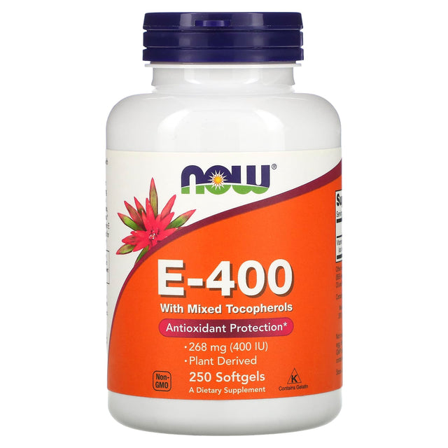 Vitamin E-400 with Mixed Tocopherols, 268 mg (400 IU), 250 Softgels - Now