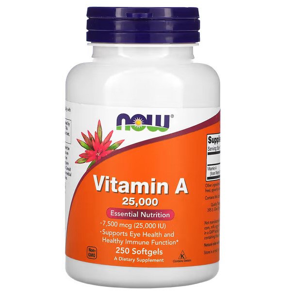 Now Vitamin A, 10000 IU, 250 Softgels - Now