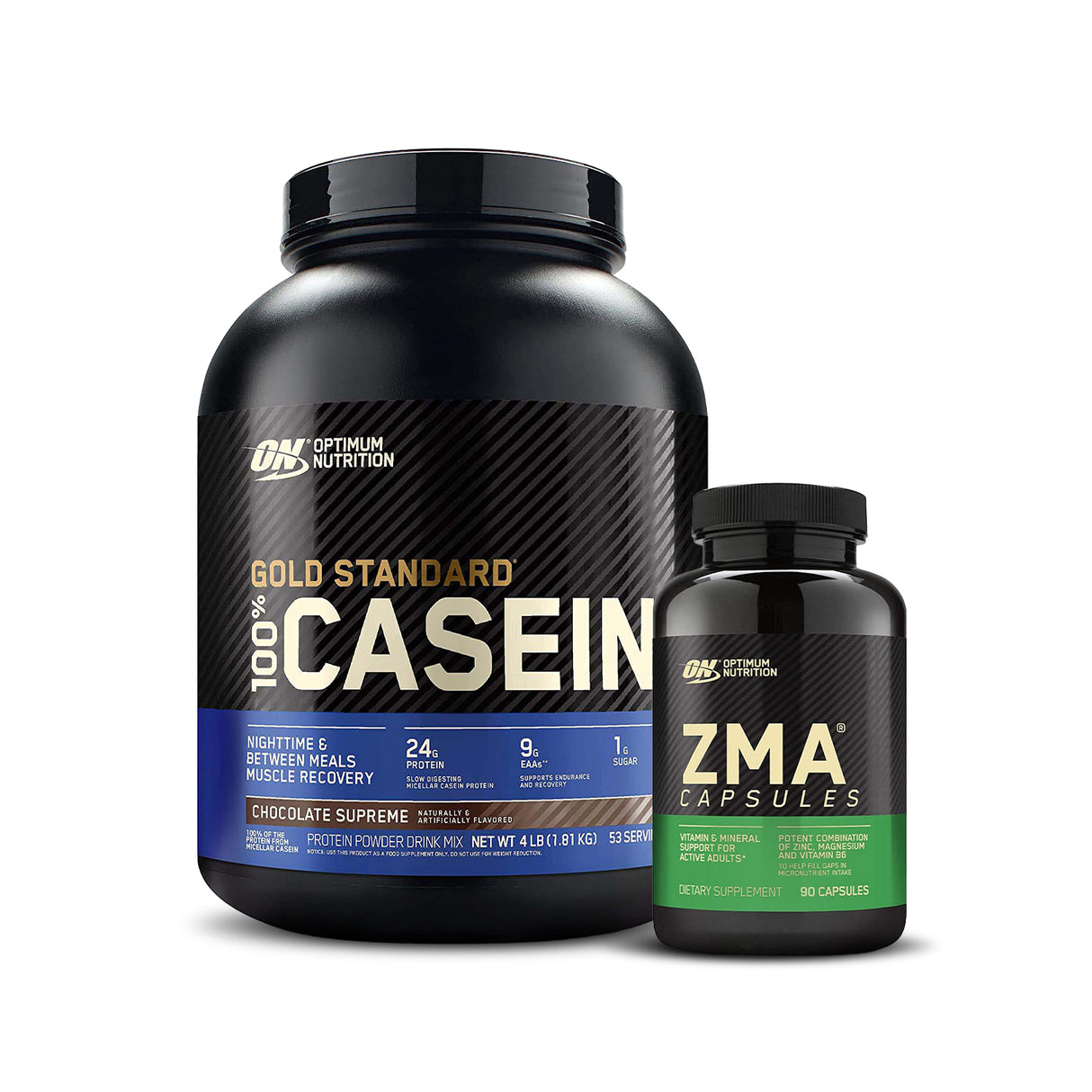 Optimum Nutrition Gold Standard 100% Casein, Chocolate Supreme + ZMA, 2 LB - Optimum Nutrition