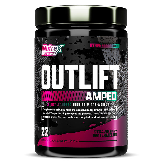 Nutrex Research Outlift Amped, Strawberry Watermelon, 22 Servings - Nutrex Research