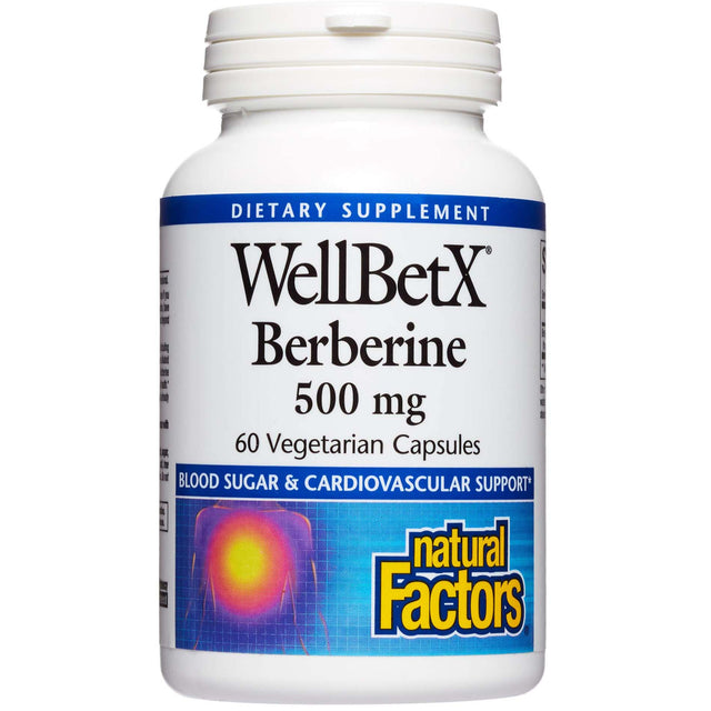 Wellbetx Berberine, 500 mg, 60 Veggie Capsules, Natural Factors - Natural Factors