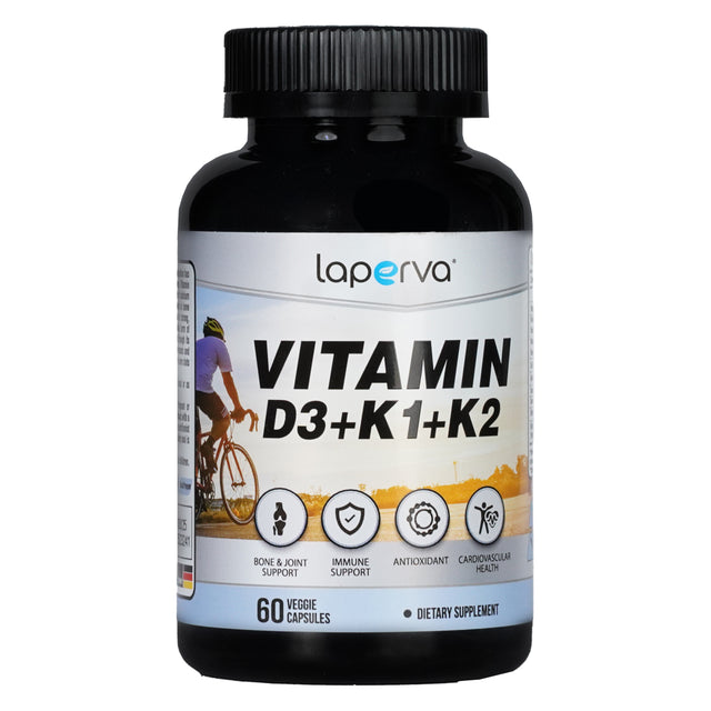 Laperva Vitamin D3 + K1 + K2, 60 Veggie Capsules - Laperva