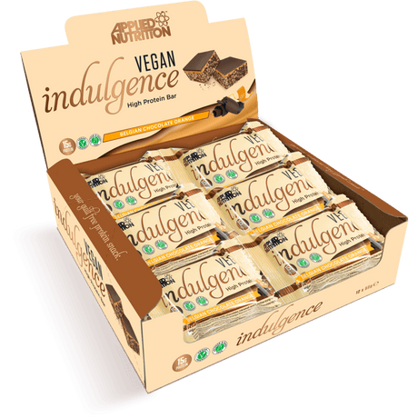 Box of 12 Bars, Applied Nutrition Vegan Indulgence Bar, Belgian Chocolate Orange - Applied Nutrition