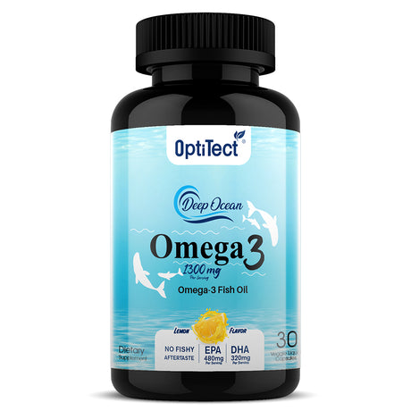 Optitect Omega 3 Fish Oil, 1300 mg, 30 Vegan Liquid Capsules - Optitect