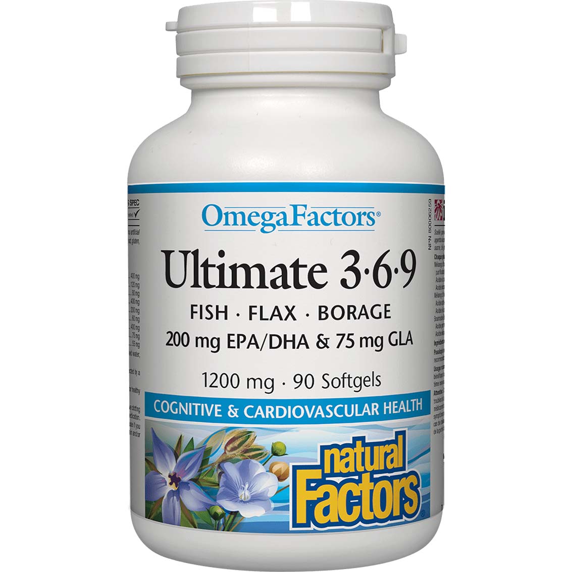 Ultimate Omega Factors 3.6.9, 1200 mg, 90 Softgels - Natural Factors - Natural Factors