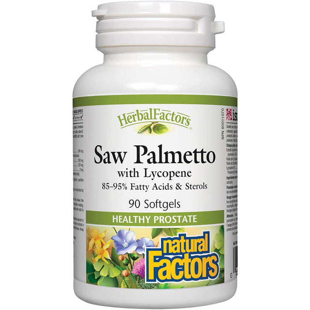 Saw Palmetto With Lycopene, 250 mg, 90 Softgels - Natural Factors - Natural Factors