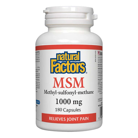 Natural Factors MSM, 1000 mg, 180 Capsules - Natural Factors