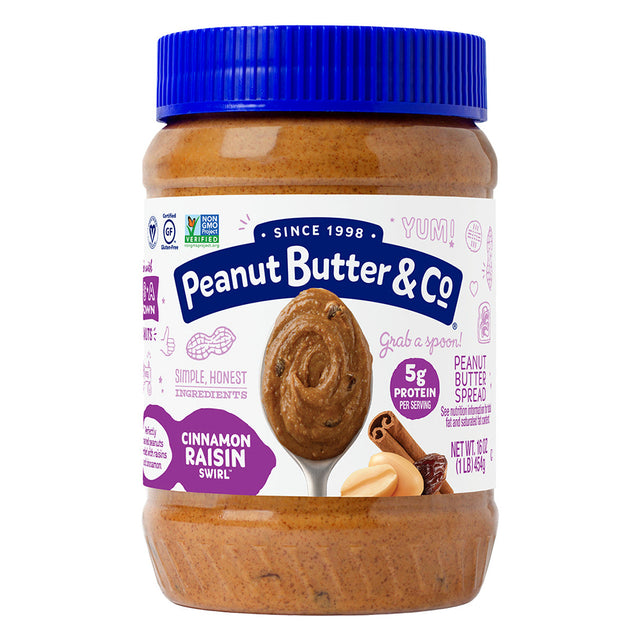 Peanut Butter & Co. Cinnamon Raisin Swirl Peanut Butter, 1LB - Peanut Butter & Co