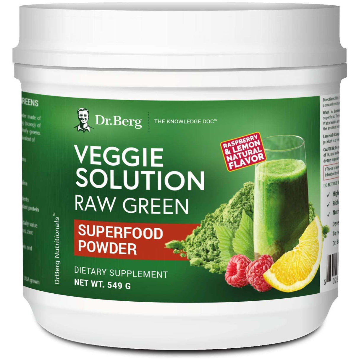 Dr. Berg Veggie Solution, Raspberry Lemon, 549 Gm - Dr. Berg’s