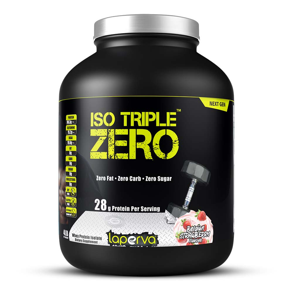 Laperva Iso Triple Zero Next Generation Whey Protein, Belgian Strawberry, 4 LB - Laperva