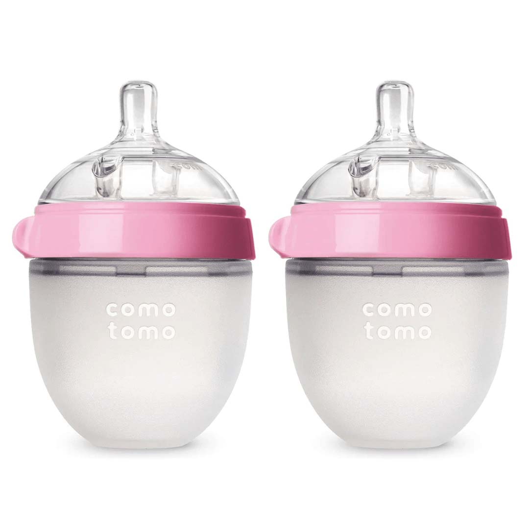 Comotomo Baby Bottle Double Pack, Natural Feel, 150 ML, Pink - Comotomo