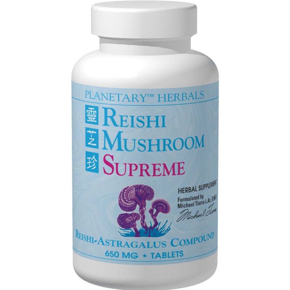 Reishi Mushroom Supreme, 650 mg, 100 Tablets - Planetary Herbals - Planetary Herbals