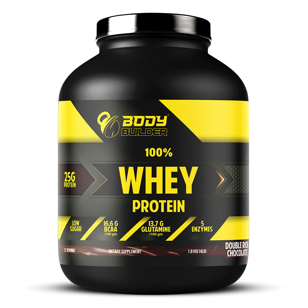 Body Builder Whey Protein, Double Rich Chocolate, 4 LB - Body Builder