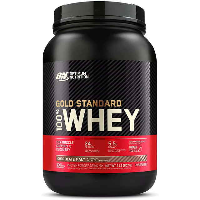 Optimum Nutrition Gold Standard 100% Whey Protein, 2 LB, Chocolate Malt - Optimum Nutrition