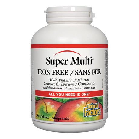 Super Multi Iron Free, 180 Tablets - Natural Factors - Natural Factors